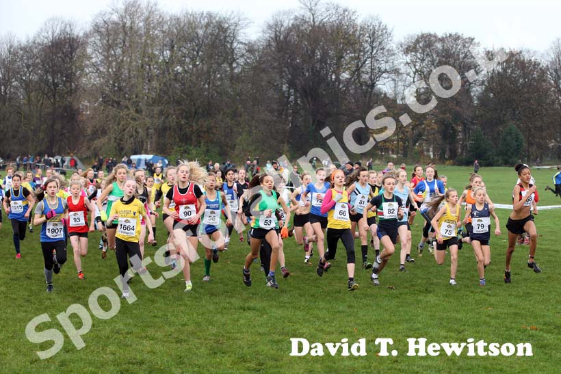 Under-13s girls start,  2012 McCain Liverpool Cross Challenge.